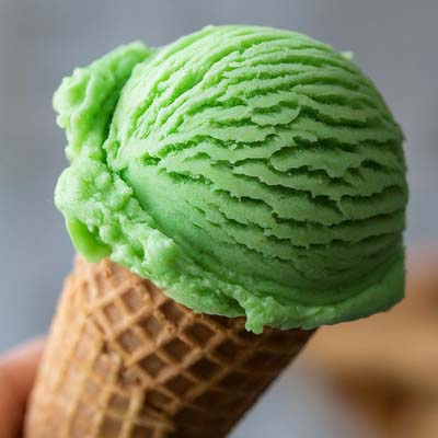 mint ice cream cone