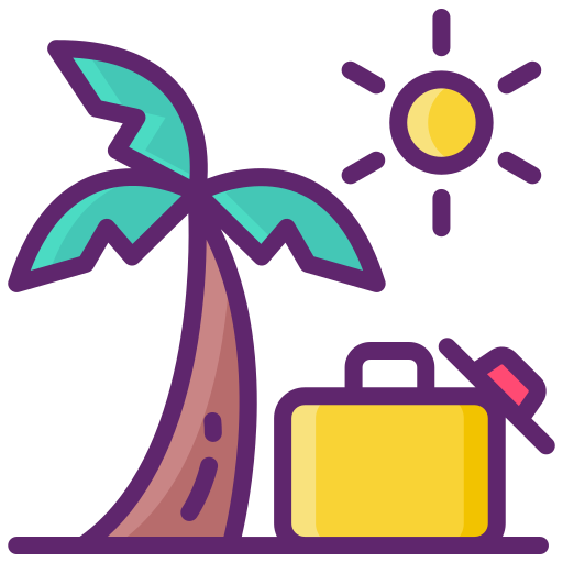 Flat icon of beach clip art